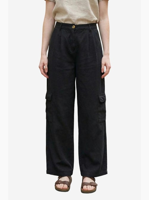 Pantalon cargo taille haute large my fashion - Kiabi Pantalon cargo taille haute large my fashion - Kiabi