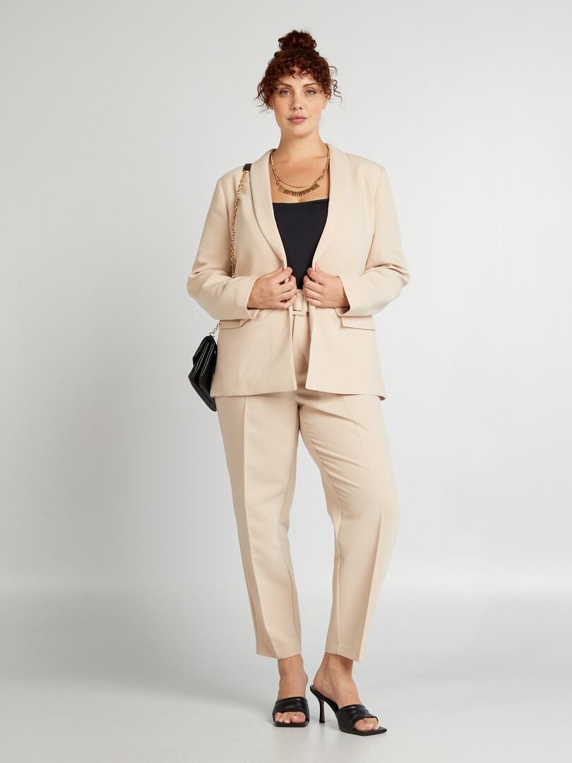 Pantalon carotte femme beige sale