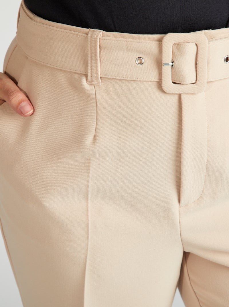 Pantalon carotte Beige - Kiabi