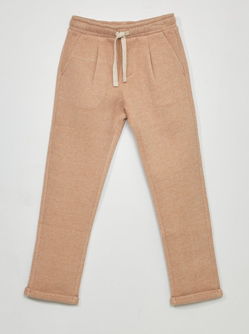 Pantalon carotte effet jogging Beige - Kiabi