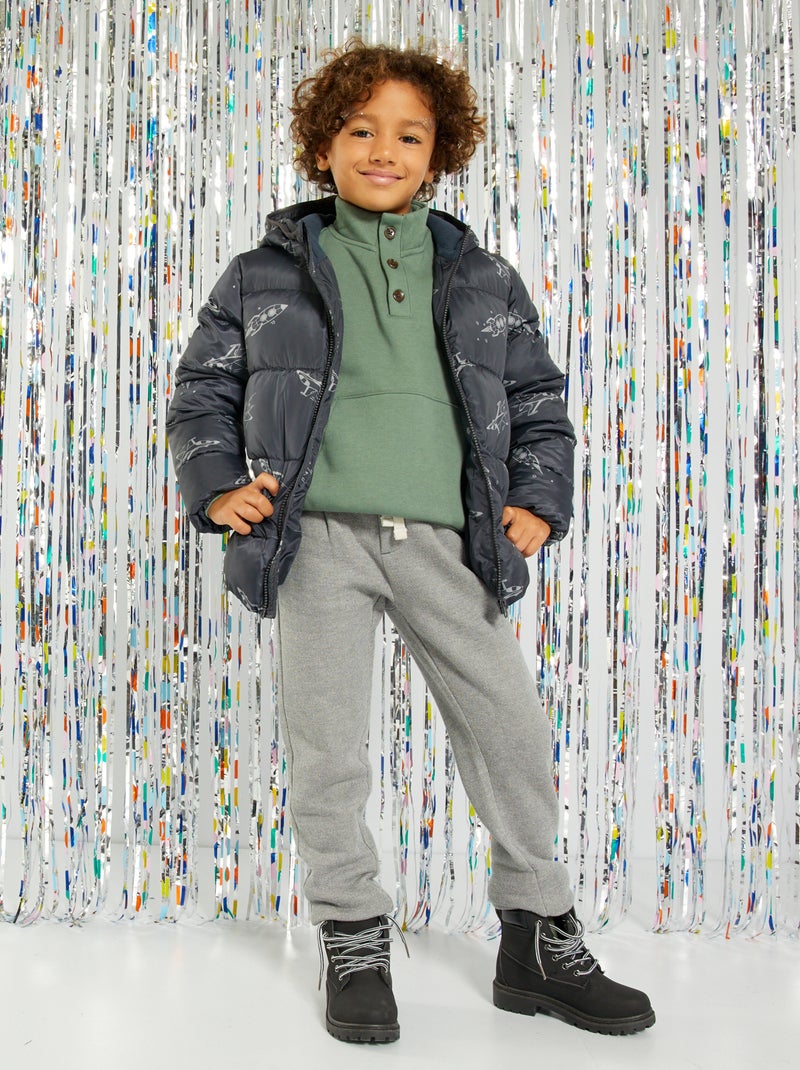 Pantalon carotte effet jogging Gris foncé - Kiabi