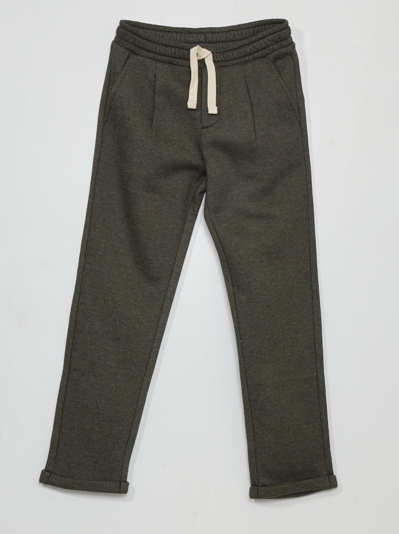 Pantalon carotte effet jogging Vert - Kiabi