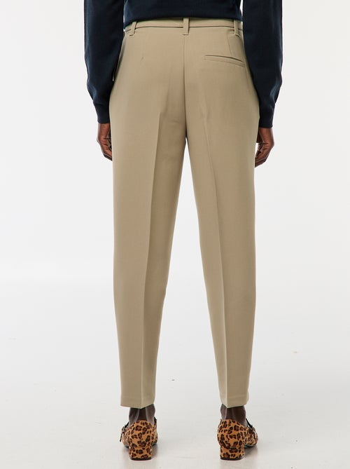 Pantalon carotte femme ceinture web - Kiabi