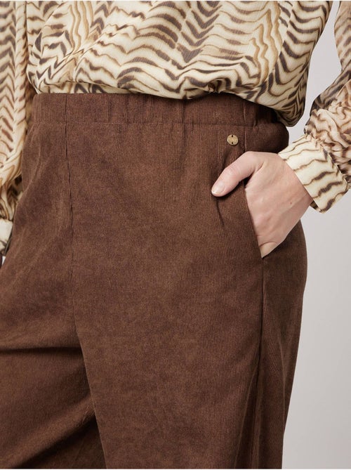 Pantalon carotte femme en velours côtelé 'deeluxe' - Kiabi