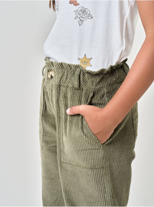 Pantalon carotte fille en velours côtelé 100% coton 'deeluxe' - Kiabi Pantalon carotte fille en velours côtelé 100% coton 'deeluxe' - Kiabi