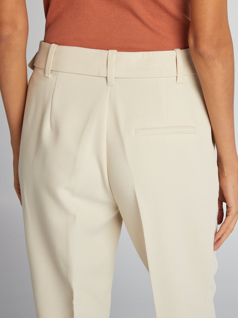 Pantalon carotte fluide Beige - Kiabi