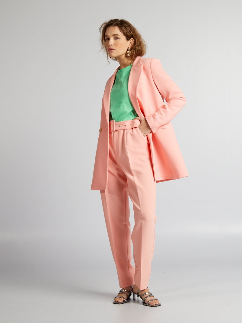 Pantalon carotte fluide Rose - Kiabi