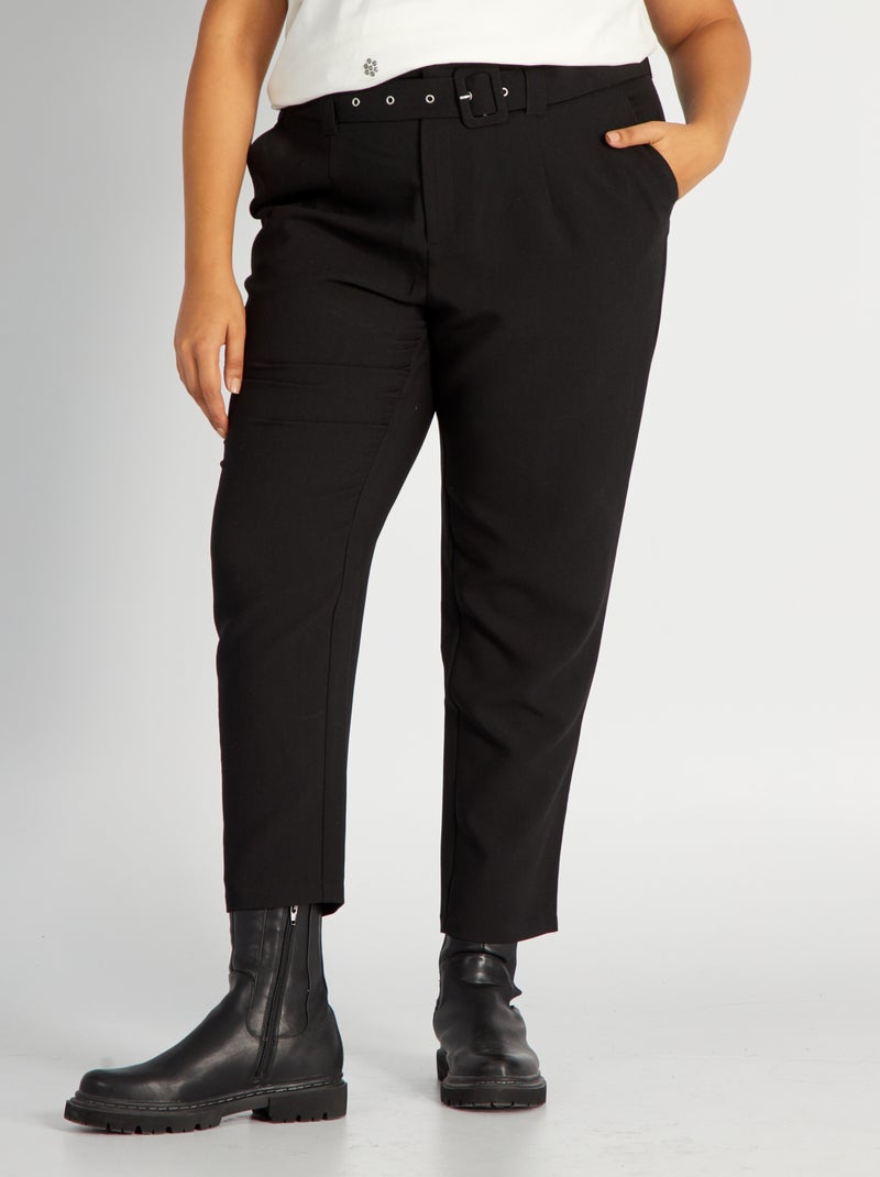 Pantalon carotte noir - Kiabi
