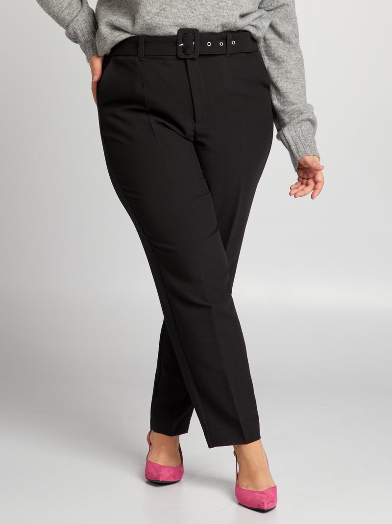 Pantalon carotte Noir - Kiabi