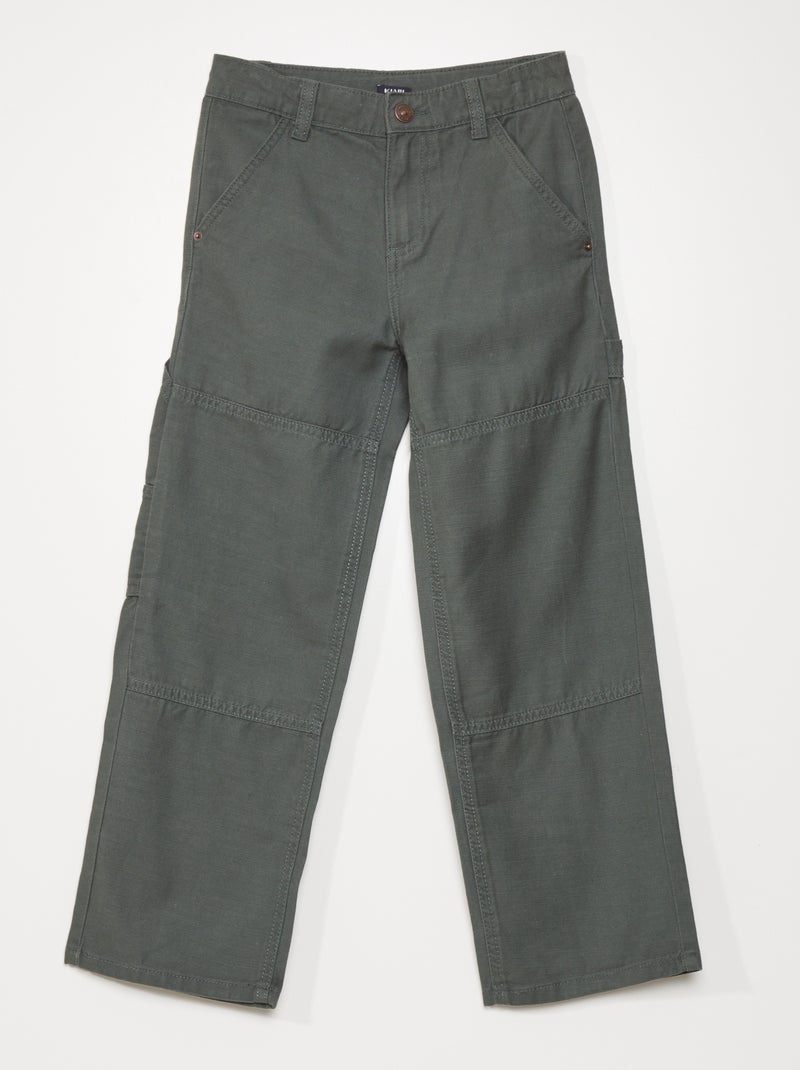 Pantalon carpenter style workwear Vert - Kiabi