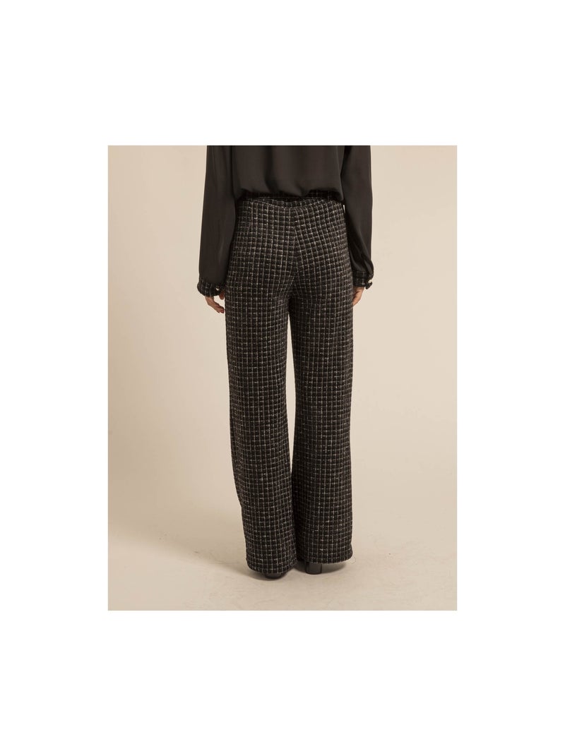 Pantalon carreaux ESSILA Noir - Kiabi