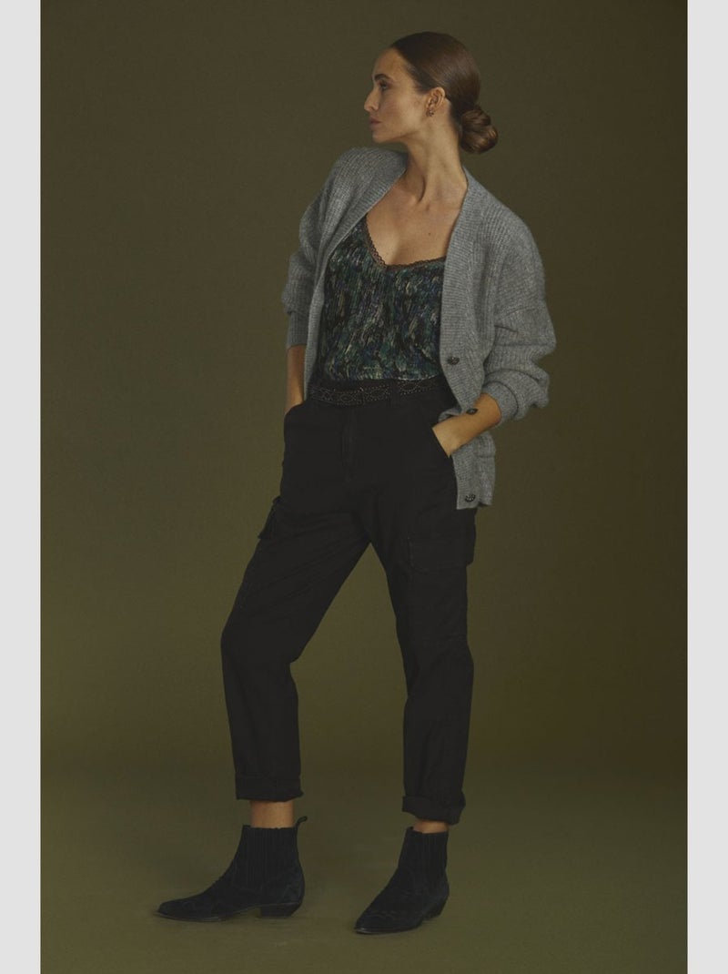 Pantalon CASTELLA cargo 'Le Temps Des Cerises' Noir - Kiabi