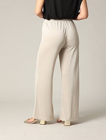 Pantalon casual en jersey lurex avec taille élastiquée 'Deeluxe'