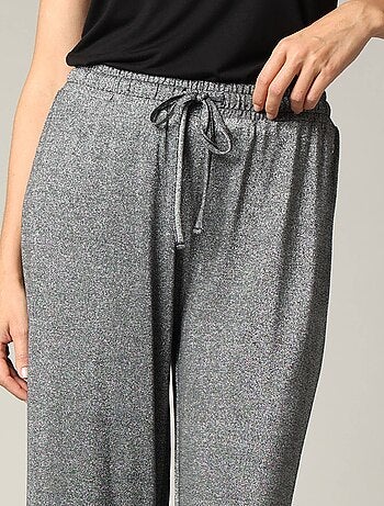 Pantalon casual en jersey lurex avec taille élastiquée 'Deeluxe'