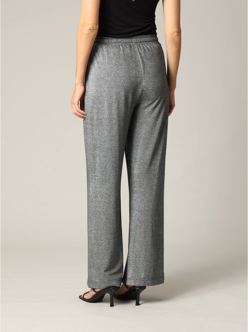 Pantalon casual en jersey lurex avec taille élastiquée 'Deeluxe' Noir - Kiabi
