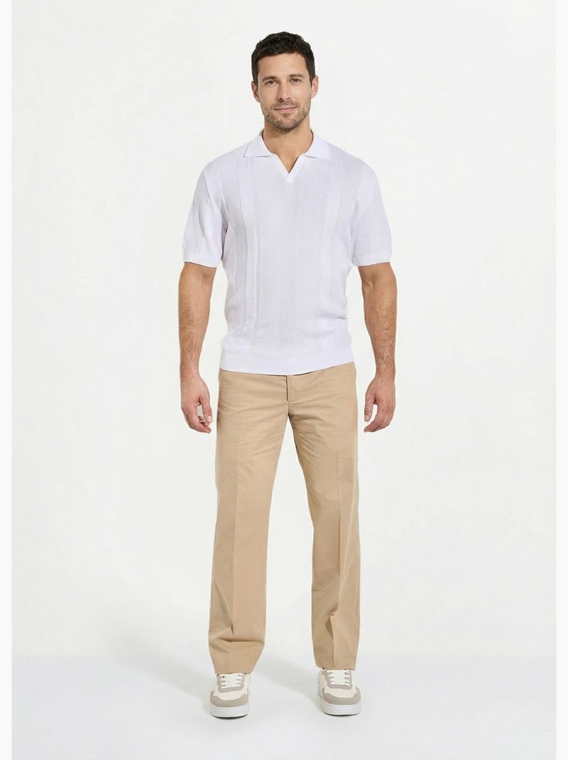 Pantalon ceinture ajustable invisible polycoton Beige - Kiabi