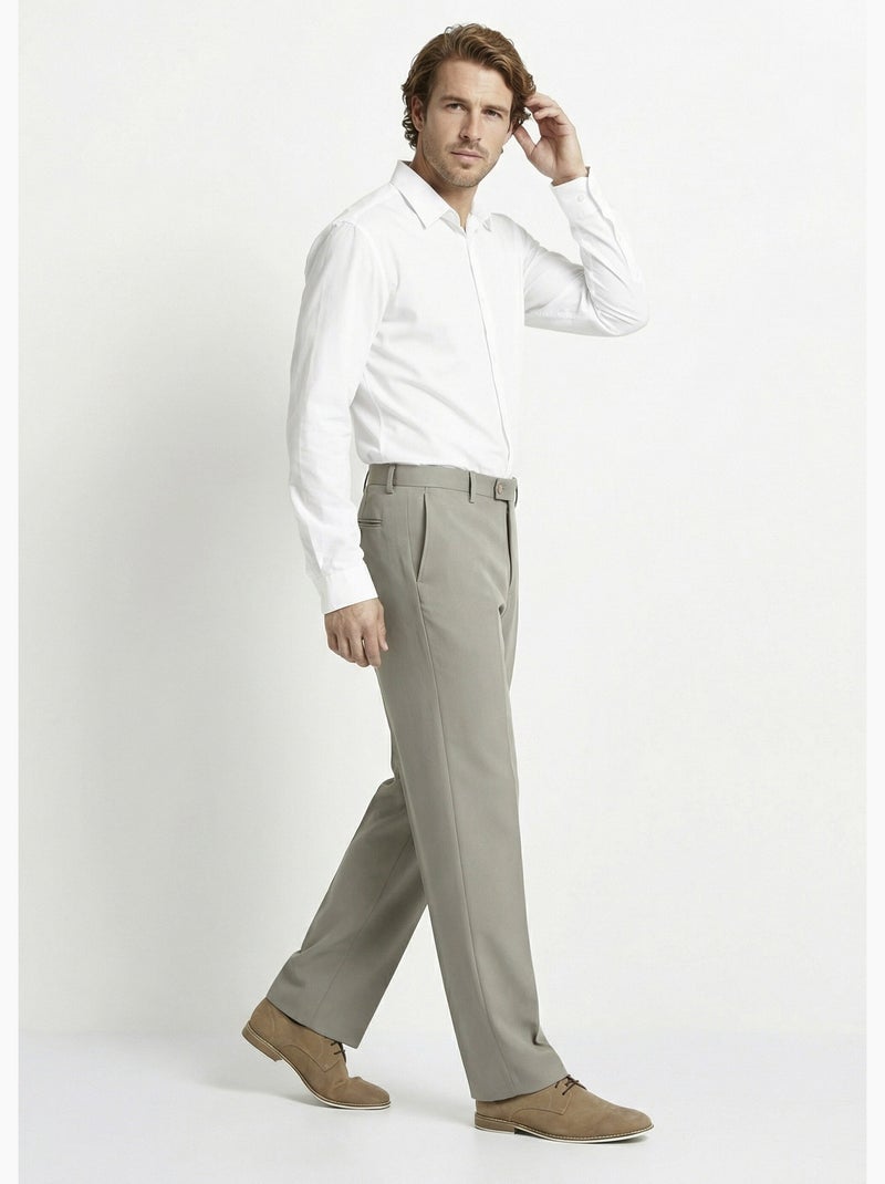 Pantalon ceinture ajustable invisible polyester - afibel Beige foncé - Kiabi