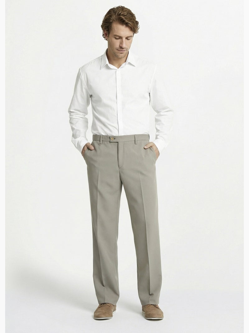 Pantalon ceinture ajustable invisible polyester - afibel Beige foncé - Kiabi