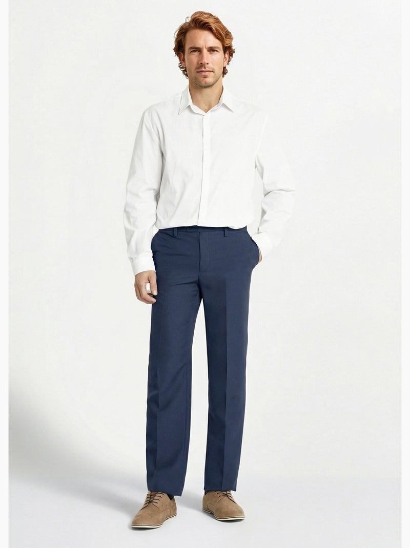 Pantalon ceinture ajustable invisible polyester - Afibel Bleu marine - Kiabi