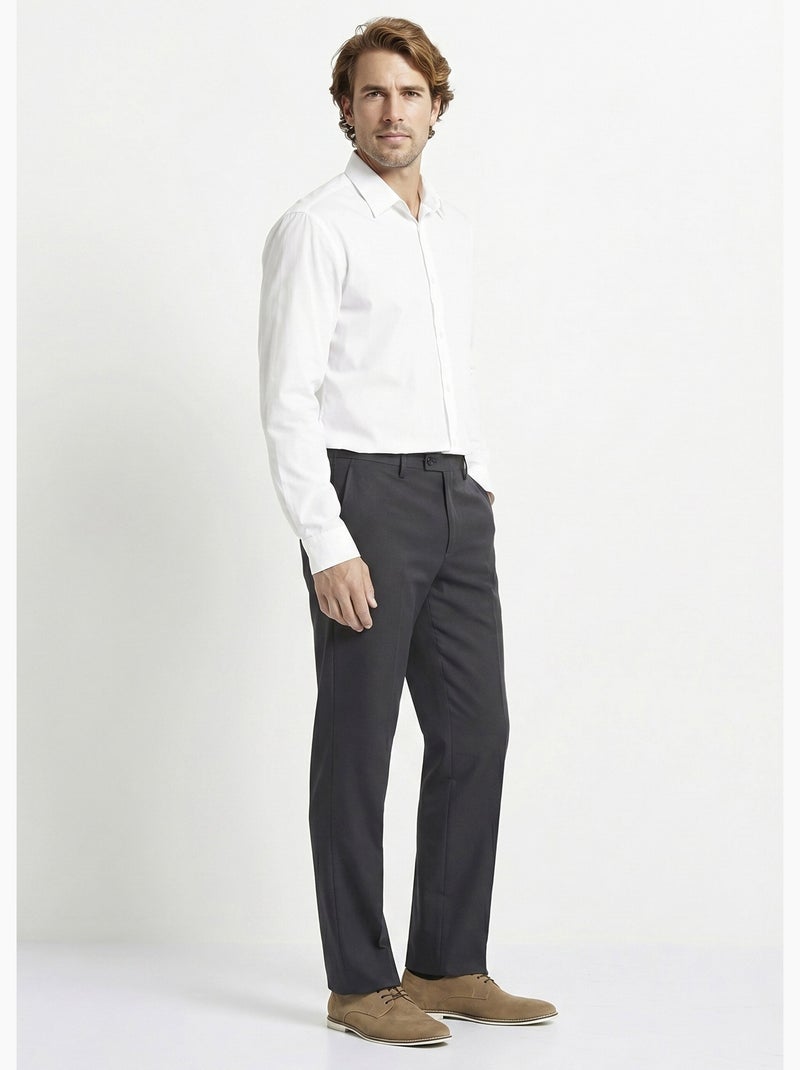 Pantalon ceinture ajustable invisible polyester - Afibel gris anthracite - Kiabi