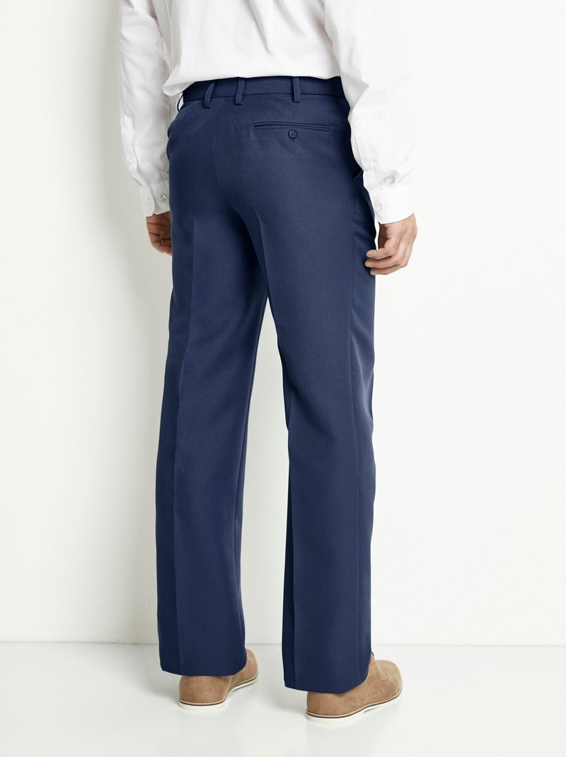 Pantalon ceinture ajustable invisible polyester Bleu marine - Kiabi