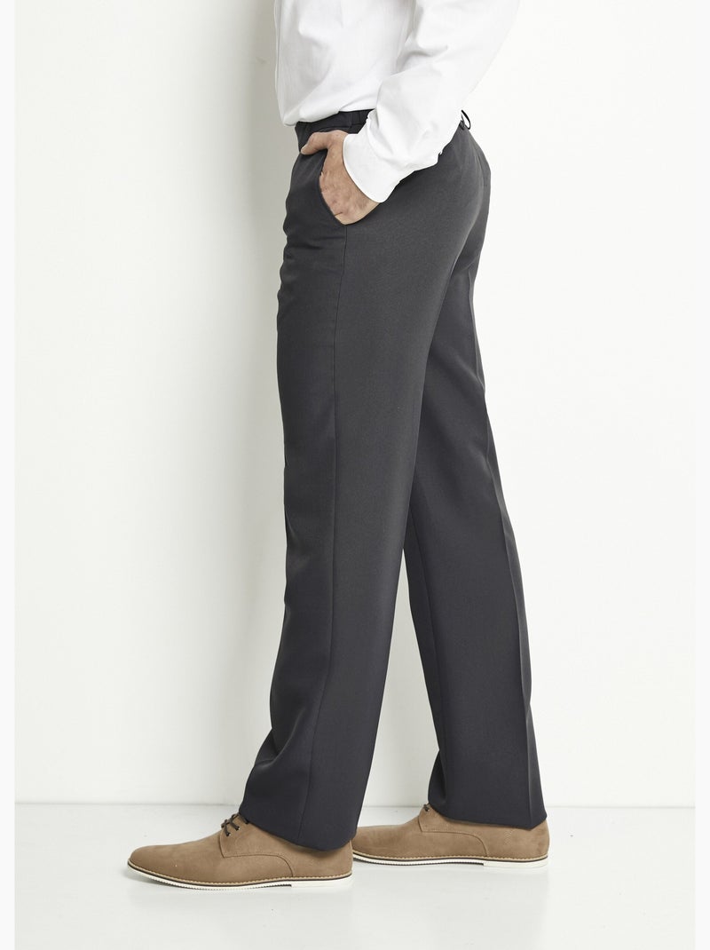 Pantalon ceinture ajustable invisible polyester gris anthracite - Kiabi