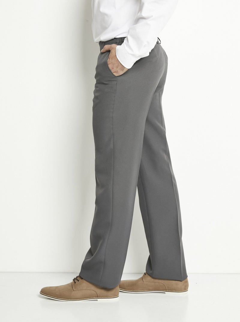 Pantalon ceinture ajustable invisible polyester Gris - Kiabi