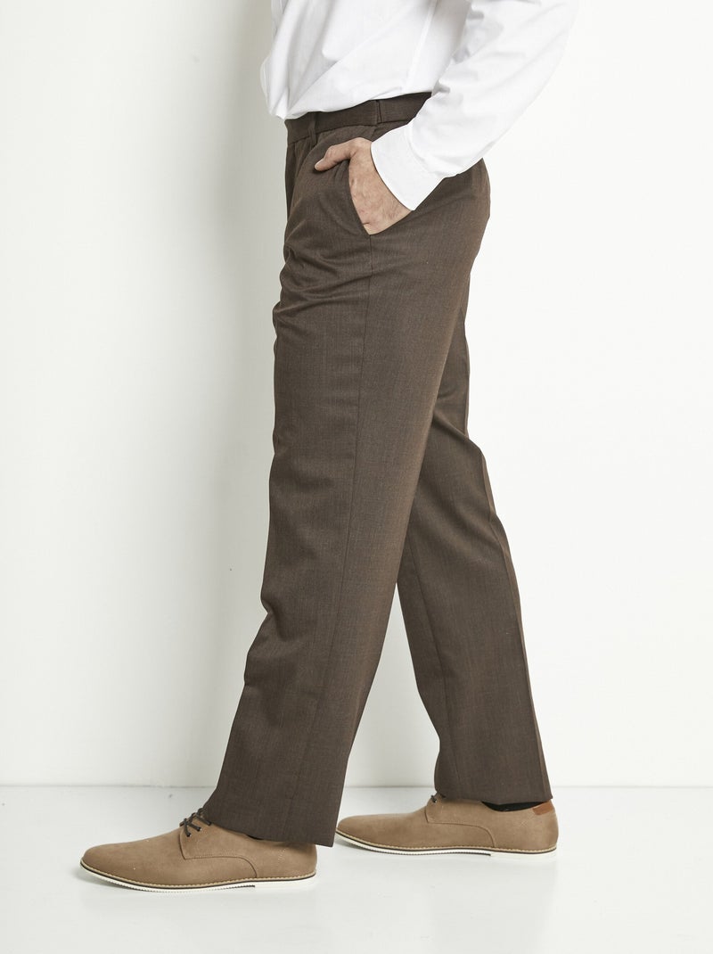 Pantalon ceinture ajustable invisible polylaine Marron - Kiabi
