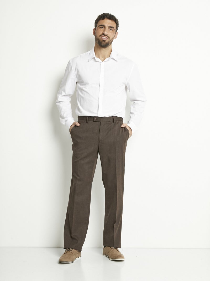 Pantalon ceinture ajustable invisible polylaine Marron - Kiabi
