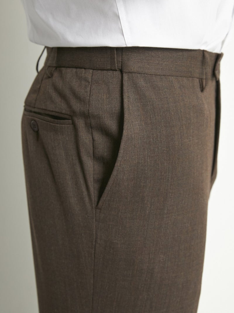 Pantalon ceinture ajustable invisible polylaine Marron - Kiabi