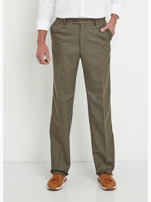 Pantalon ceinture ajustable invisible tissu sergé laine - Afibel - Kiabi