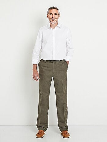 Pantalon ceinture ajustable invisible tissu sergé laine