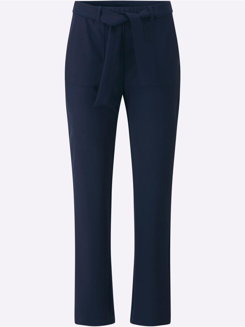 Pantalon Ceinture Amovible - Taille Standard - Helline Bleu marine - Kiabi