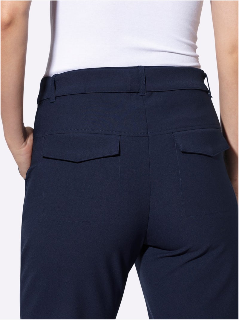 Pantalon Ceinture Amovible - Taille Standard - Helline Bleu marine - Kiabi