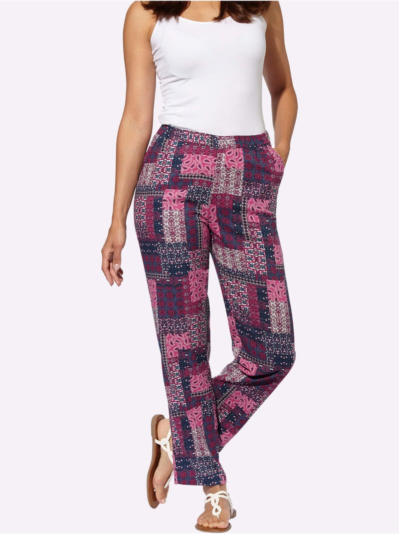 Pantalon Ceinture élastique Confortable - Taille Standard - Witt Bruyère/Menthe - Kiabi