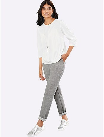 Pantalon Ceinture élastique Latérale Et Au Dos - Taille Courte - Moda Vilona