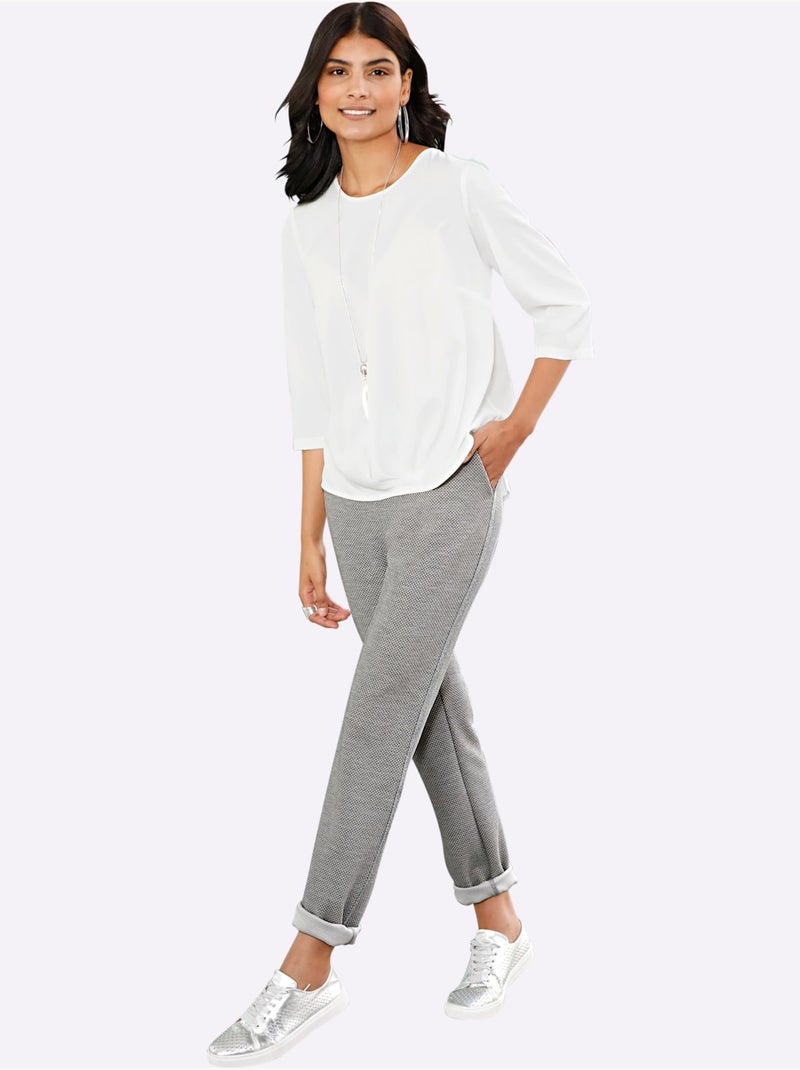 Pantalon Ceinture élastique Latérale Et Au Dos - Taille Standard - Moda Vilona Gris - Kiabi