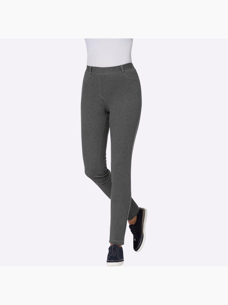 Pantalon Ceinture élastique, Passants - Taille Courte - Moda Vilona Carbone - Kiabi