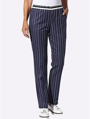 Pantalon Ceinture élastique Rayée - Taille Standard - Moda Vilona