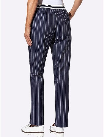 Pantalon Ceinture élastique Rayée - Taille Standard - Moda Vilona