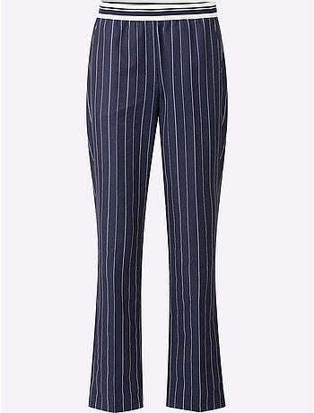 Pantalon Ceinture élastique Rayée - Taille Standard - Moda Vilona