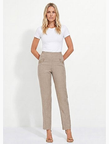 Pantalon ceinture élastiquée ajouré - Afibel