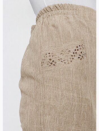 Pantalon ceinture élastiquée ajouré - Afibel