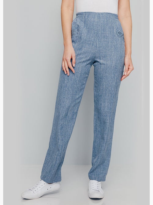 Pantalon ceinture élastiquée ajouré - Afibel - Kiabi