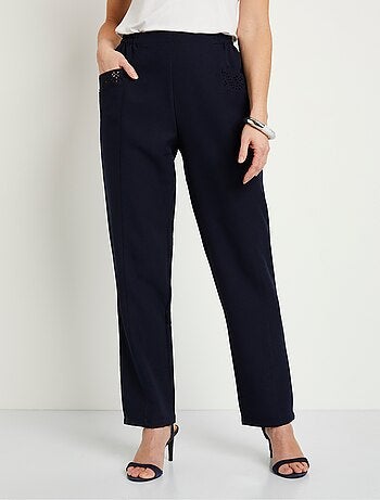 Pantalon ceinture élastiquée ajouré
