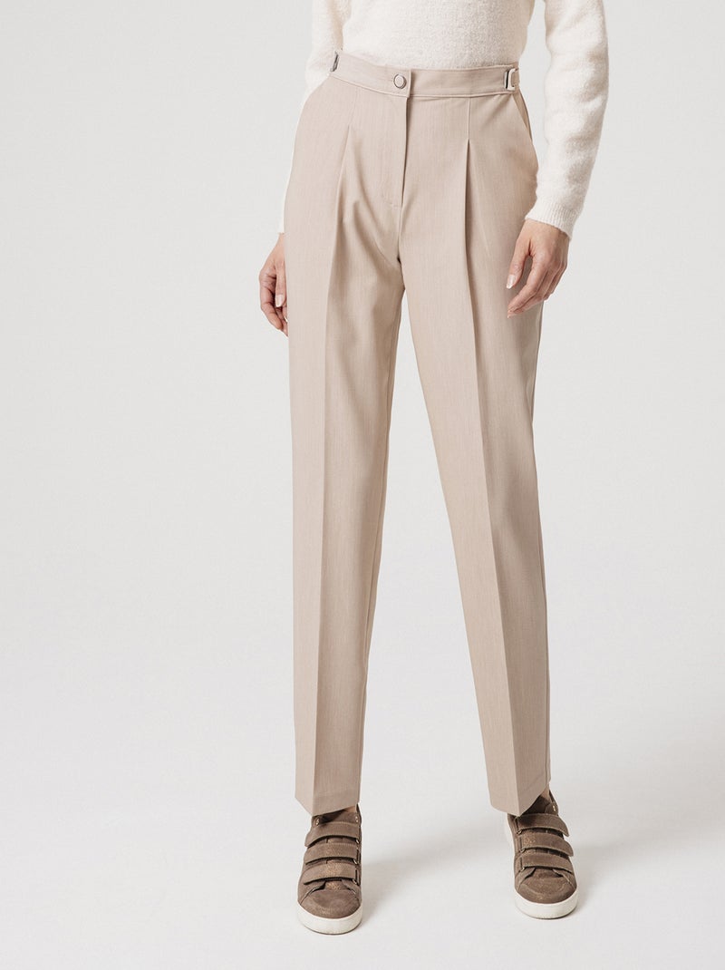Pantalon ceinture réglable - Damart Beige chiné - Kiabi