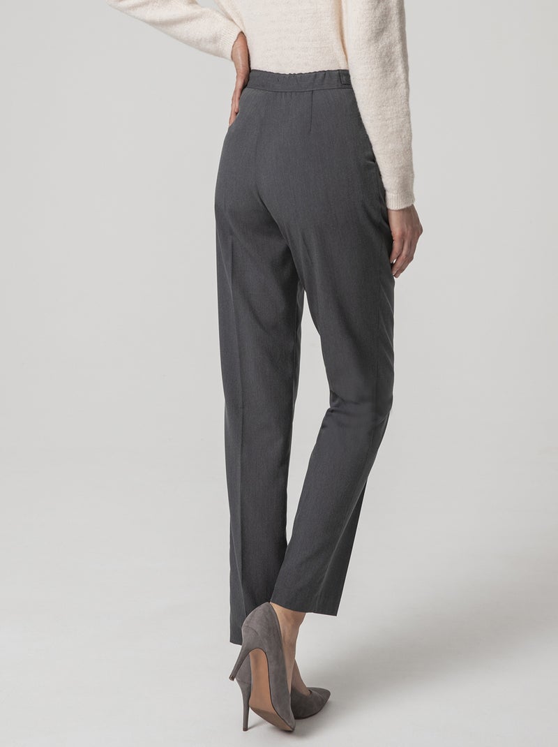 Pantalon ceinture réglable - Damart Gris chiné - Kiabi