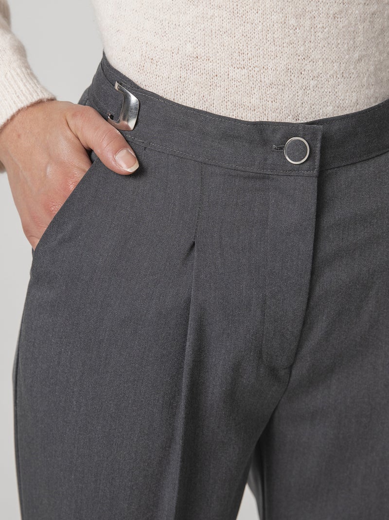Pantalon ceinture réglable - Damart Gris chiné - Kiabi