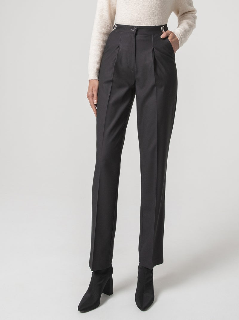 Pantalon ceinture réglable - Damart Noir - Kiabi