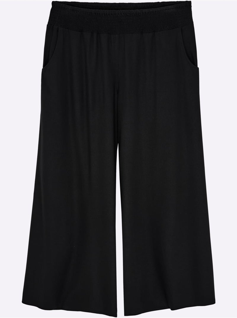 Pantalon Ceinture Smockée - Taille Standard - Sheego Noir - Kiabi
